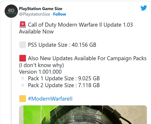 Call of Duty Modern Warfare ll Update 1.03 disponible