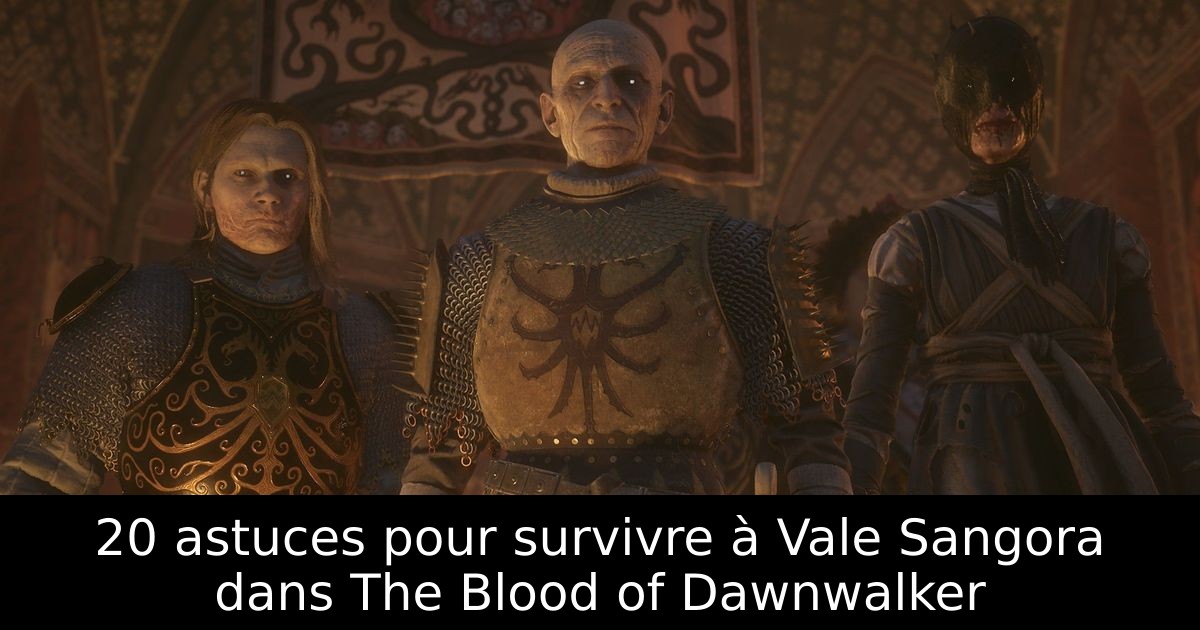 20 astuces pour survivre à Vale Sangora dans The Blood of Dawnwalker