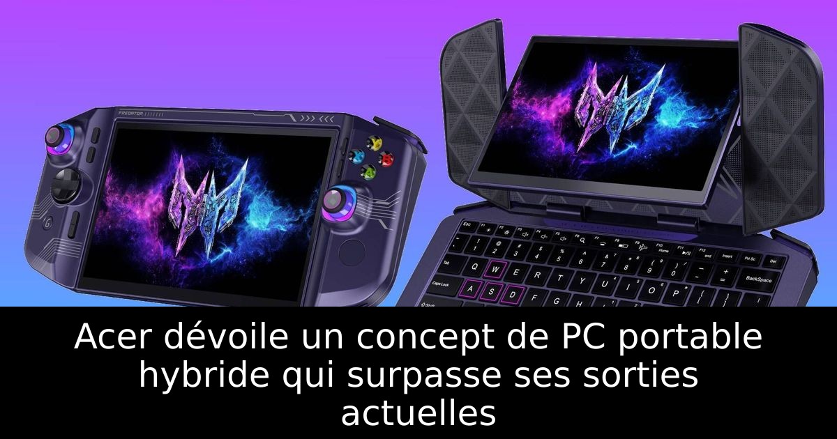 Acer dévoile un concept de PC portable hybride qui surpasse ses sorties actuelles