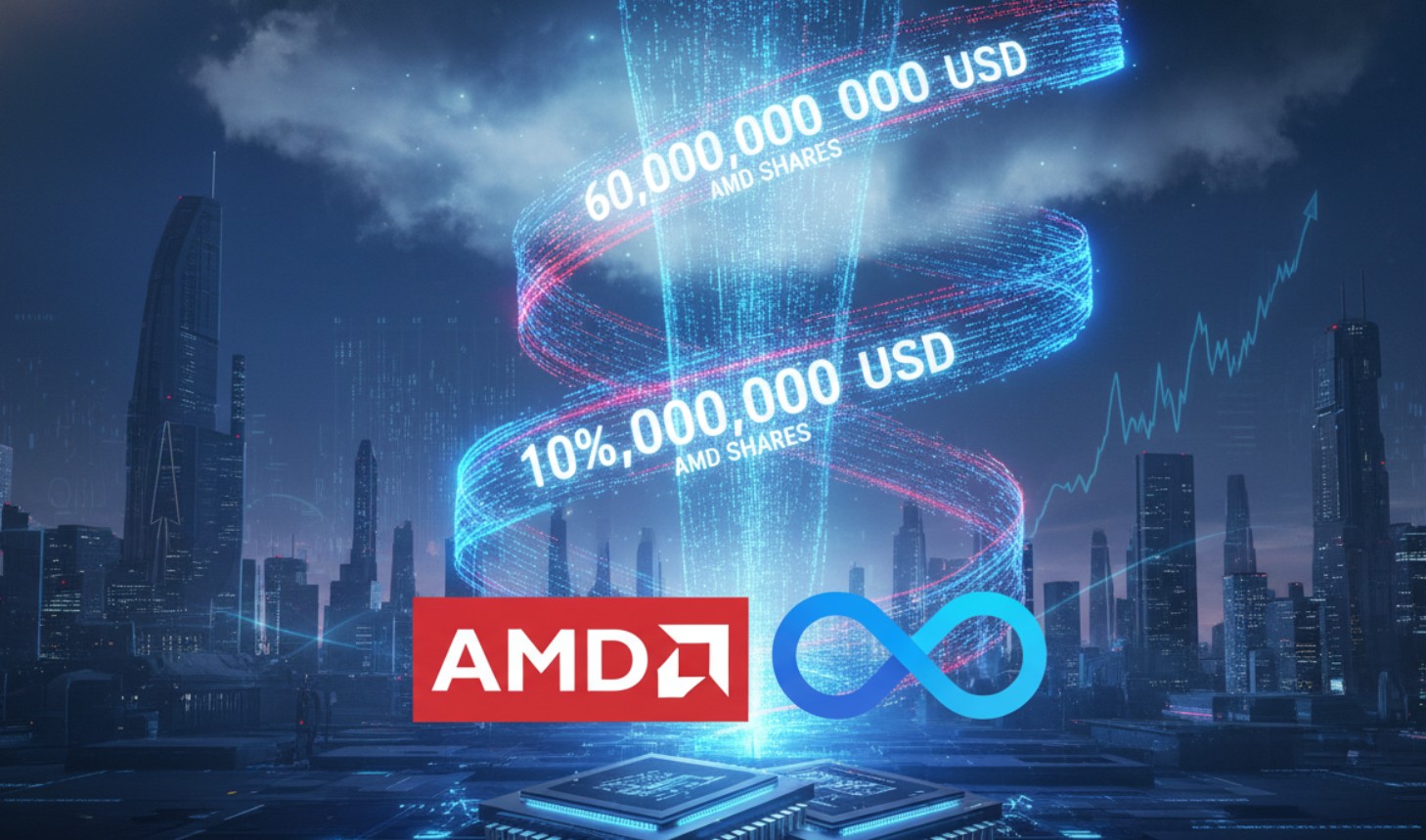 AMD et Meta annoncent un partenariat mégamilliardaire autour des GPU : 60 milliards de dollars et une potentielle part de 10% dans AMD pour Meta