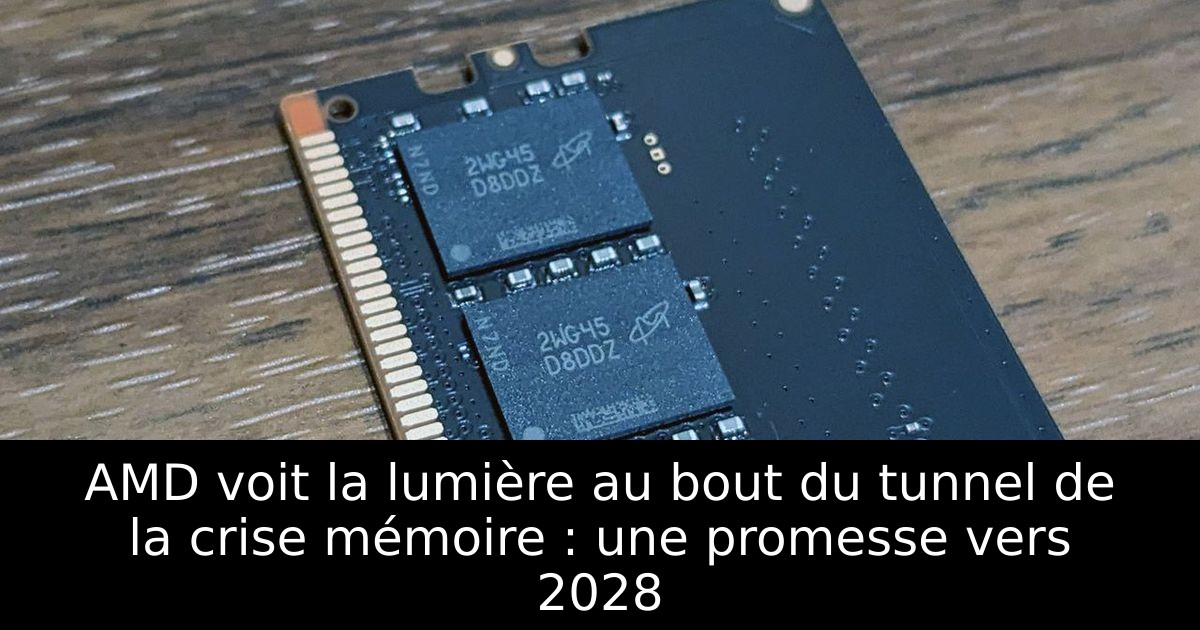 AMD voit la lumière au bout du tunnel de la crise mémoire : une promesse vers 2028