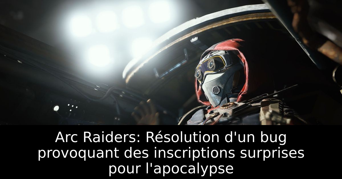 Arc Raiders: Résolution d'un bug provoquant des inscriptions surprises pour l'apocalypse