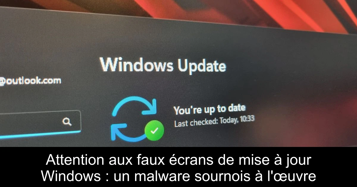Attention aux faux écrans de mise à jour Windows : un malware sournois à l'œuvre