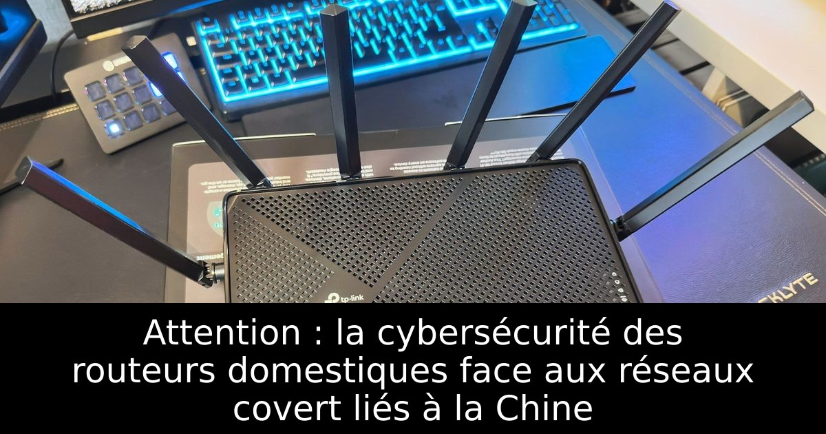 Attention : la cybersécurité des routeurs domestiques face aux réseaux covert liés à la Chine