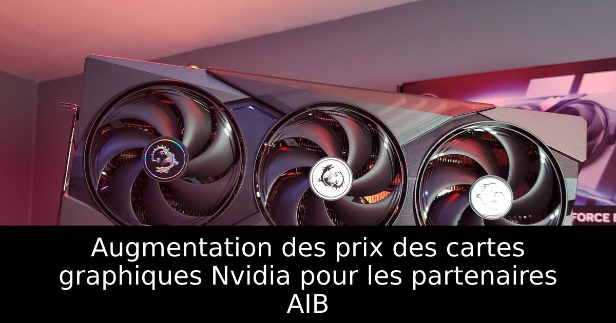 Augmentation des prix des cartes graphiques Nvidia pour les partenaires AIB