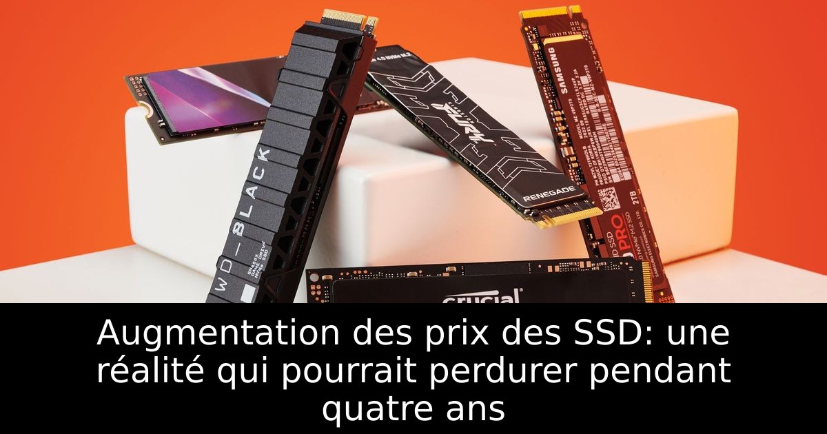 Augmentation des prix des SSD: une réalité qui pourrait perdurer pendant quatre ans