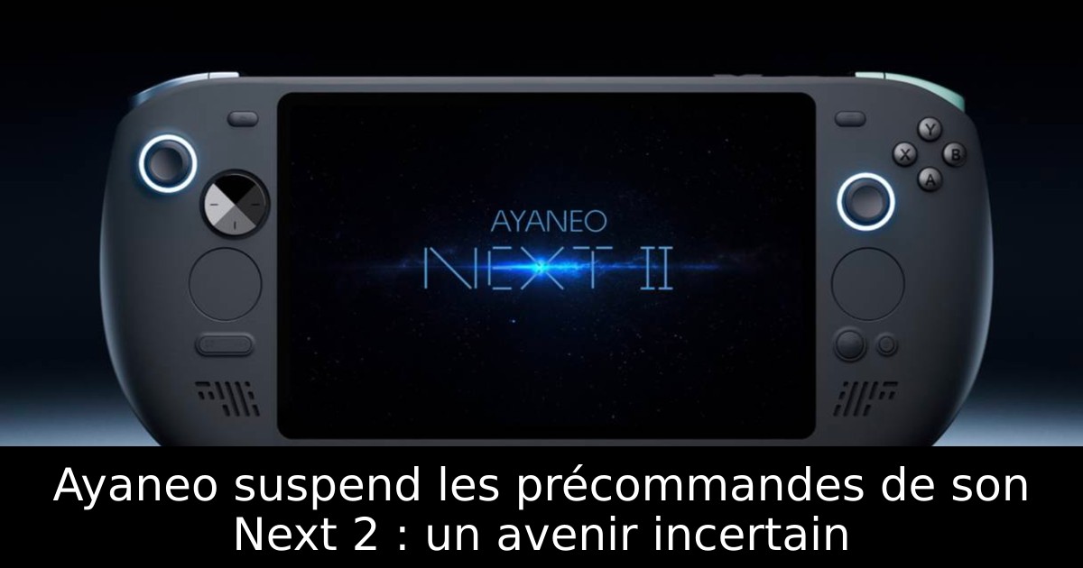 Ayaneo suspend les précommandes de son Next 2 : un avenir incertain