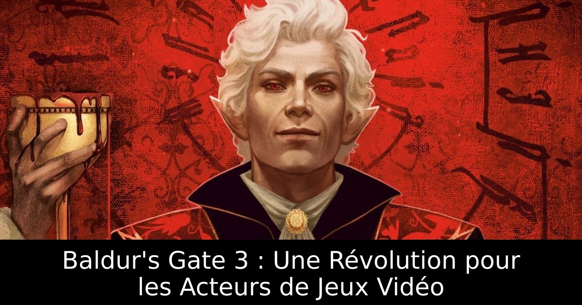 Baldur's Gate 3 : Une Révolution pour les Acteurs de Jeux Vidéo