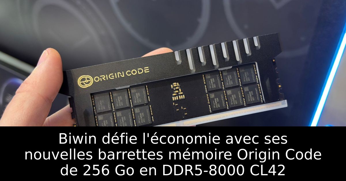 Biwin défie l'économie avec ses nouvelles barrettes mémoire Origin Code de 256 Go en DDR5-8000 CL42