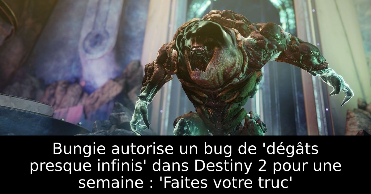 Bungie autorise un bug de 'dégâts presque infinis' dans Destiny 2 pour une semaine : 'Faites votre truc'