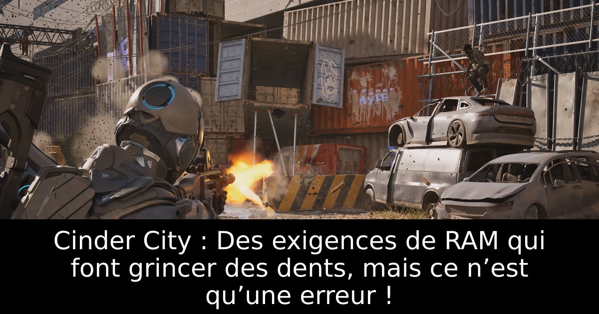 Cinder City : Des exigences de RAM qui font grincer des dents, mais ce n’est qu’une erreur !