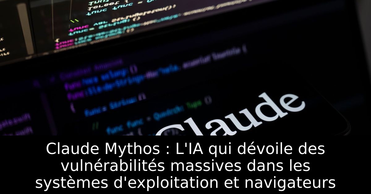 Claude Mythos : L'IA qui dévoile des vulnérabilités massives dans les systèmes d'exploitation et navigateurs