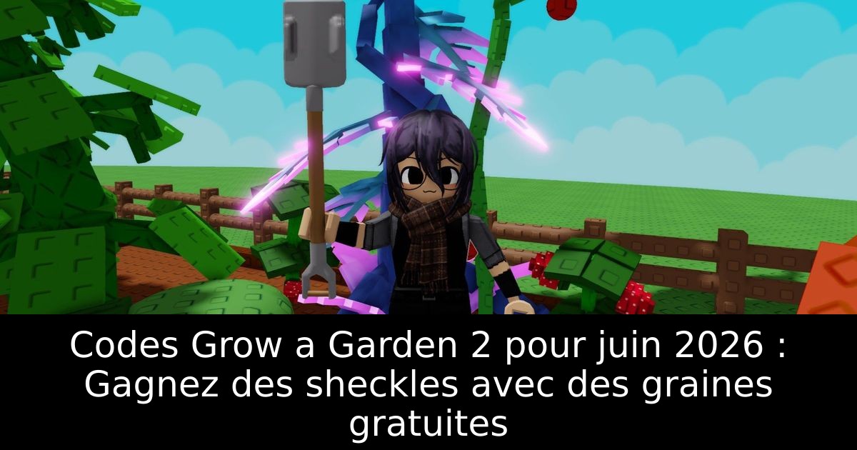 Codes Grow a Garden 2 pour juin 2026 : Gagnez des sheckles avec des graines gratuites