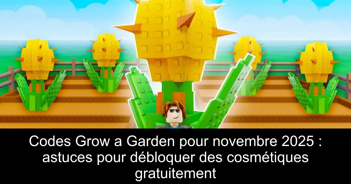 Codes Grow a Garden pour novembre 2025 : astuces pour débloquer des cosmétiques gratuitement
