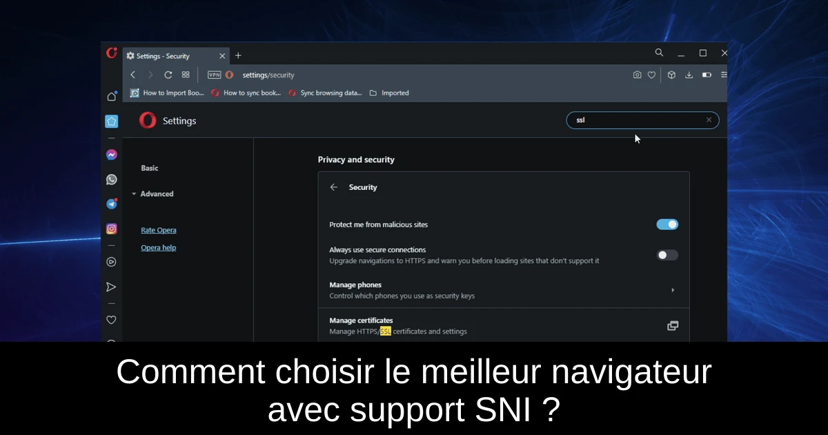 Comment choisir le meilleur navigateur avec support SNI ?