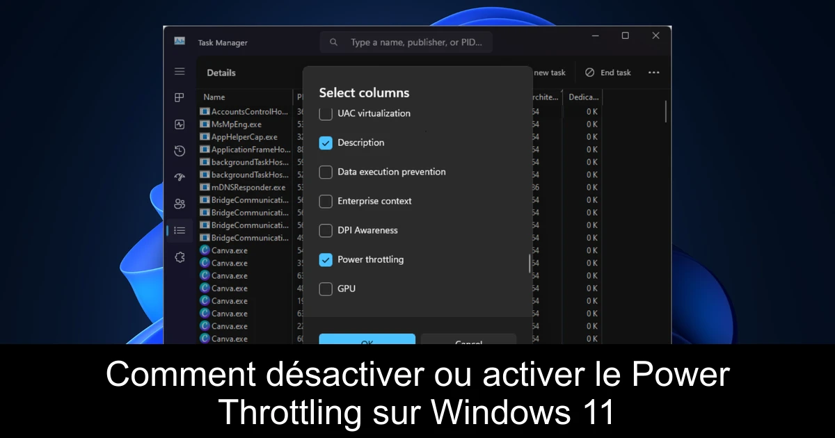 Comment désactiver ou activer le Power Throttling sur Windows 11