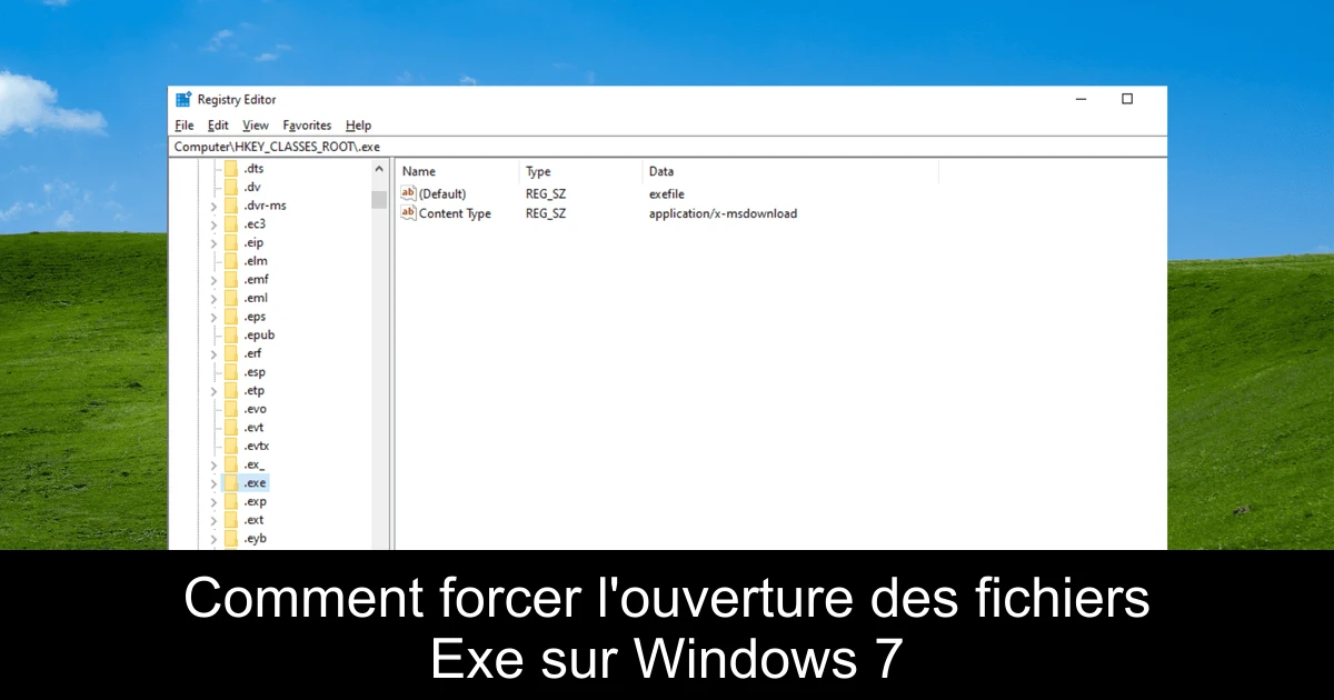 Comment forcer l'ouverture des fichiers Exe sur Windows 7