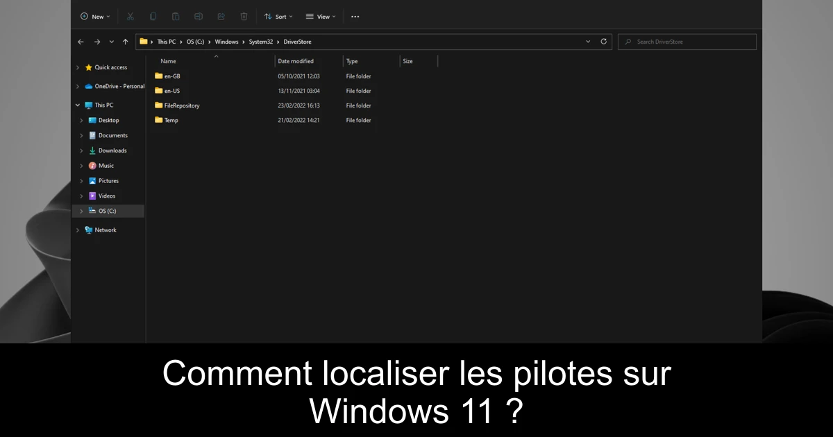Comment localiser les pilotes sur Windows 11 ?