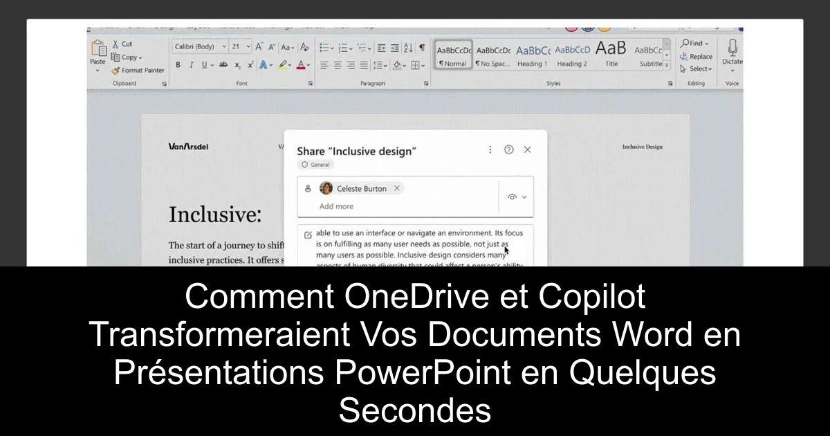 Comment OneDrive et Copilot Transformeraient Vos Documents Word en Présentations PowerPoint en Quelques Secondes