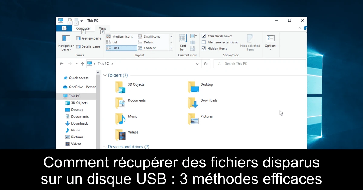 Comment récupérer des fichiers disparus sur un disque USB : 3 méthodes efficaces
