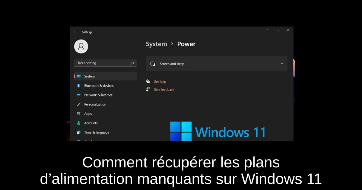 Comment récupérer les plans d’alimentation manquants sur Windows 11