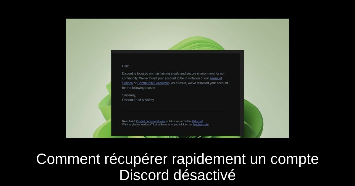 Comment récupérer rapidement un compte Discord désactivé
