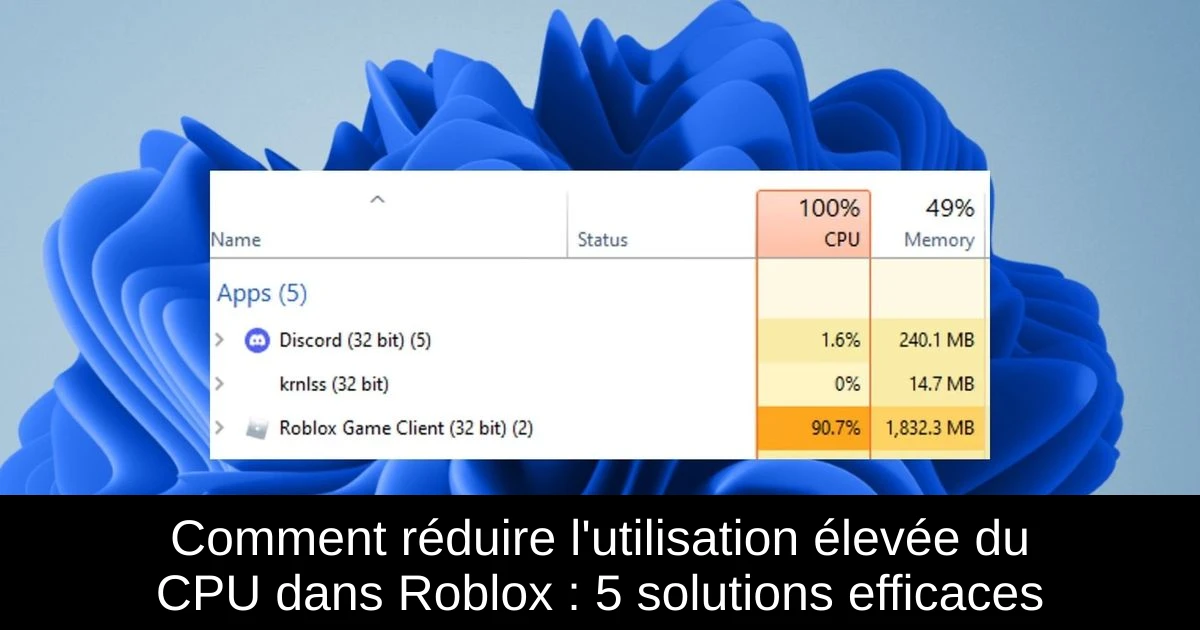 Comment réduire l'utilisation élevée du CPU dans Roblox : 5 solutions efficaces
