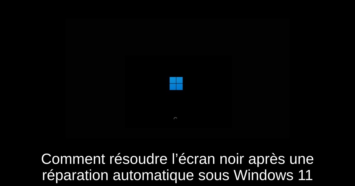 Comment résoudre l’écran noir après une réparation automatique sous Windows 11