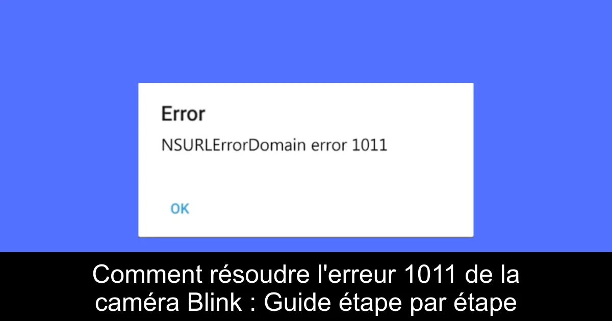 Comment résoudre l'erreur 1011 de la caméra Blink : Guide étape par étape