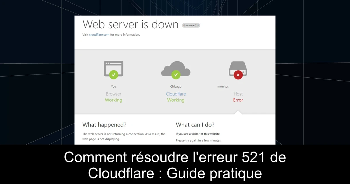 Comment résoudre l'erreur 521 de Cloudflare : Guide pratique