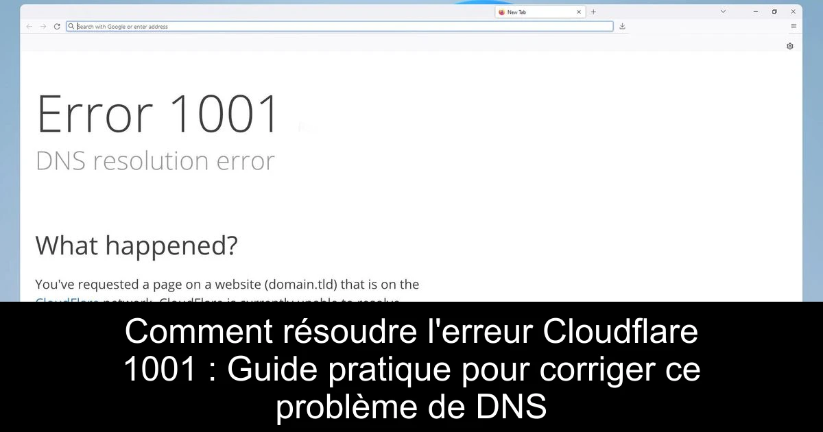 Comment résoudre l'erreur Cloudflare 1001 : Guide pratique pour corriger ce problème de DNS