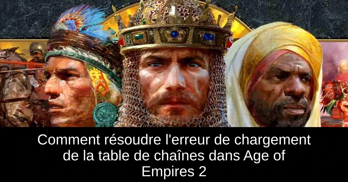 Comment résoudre l'erreur de chargement de la table de chaînes dans Age of Empires 2
