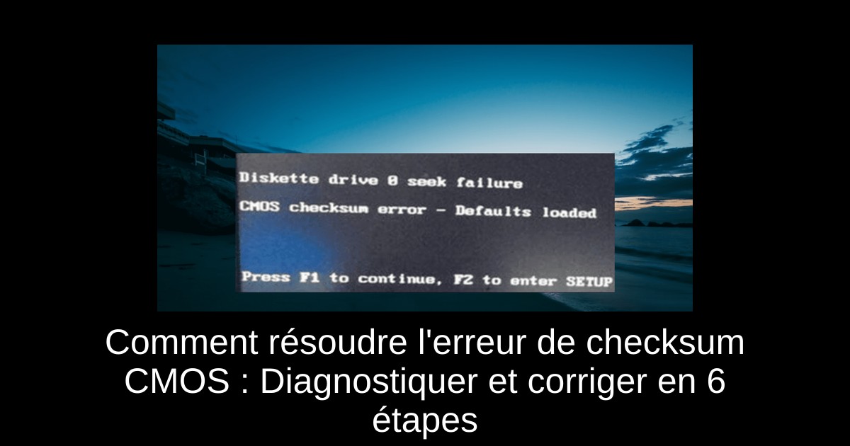 Comment résoudre l'erreur de checksum CMOS : Diagnostiquer et corriger en 6 étapes