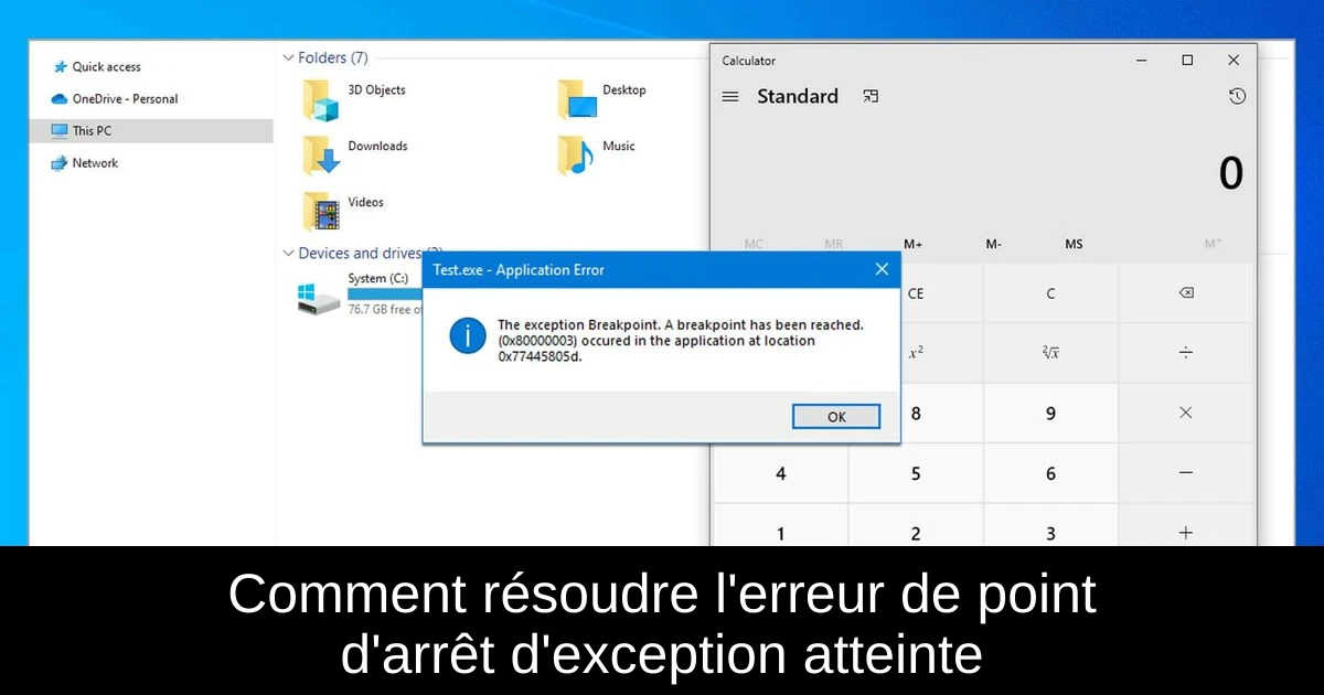 Comment résoudre l'erreur de point d'arrêt d'exception atteinte