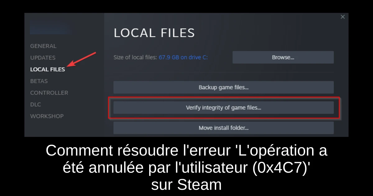 Comment résoudre l'erreur 'L'opération a été annulée par l'utilisateur (0x4C7)' sur Steam