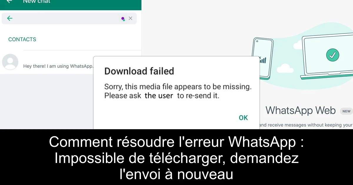 Comment résoudre l'erreur WhatsApp : Impossible de télécharger, demandez l'envoi à nouveau