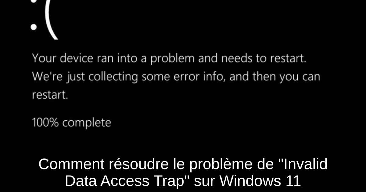 Comment résoudre le problème de "Invalid Data Access Trap" sur Windows 11