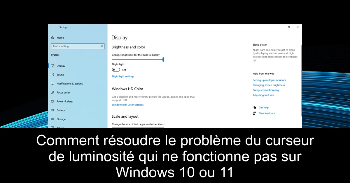Comment résoudre le problème du curseur de luminosité qui ne fonctionne pas sur Windows 10 ou 11
