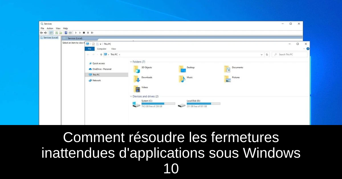Comment résoudre les fermetures inattendues d'applications sous Windows 10
