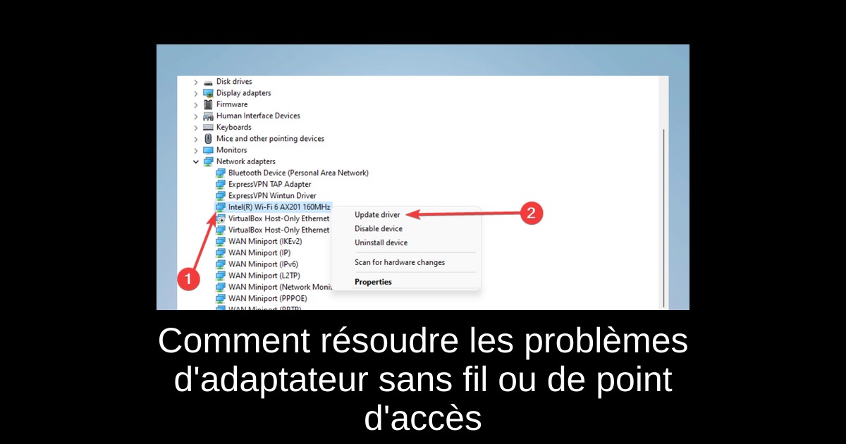 Comment résoudre les problèmes d'adaptateur sans fil ou de point d'accès