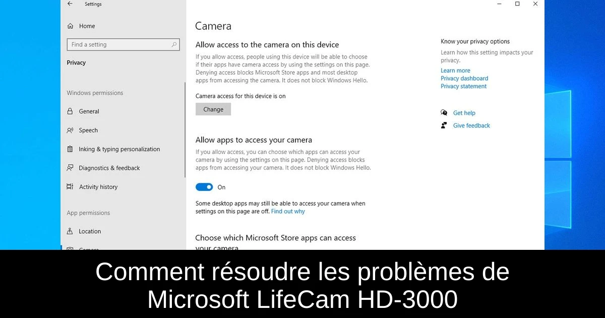 Comment résoudre les problèmes de Microsoft LifeCam HD-3000
