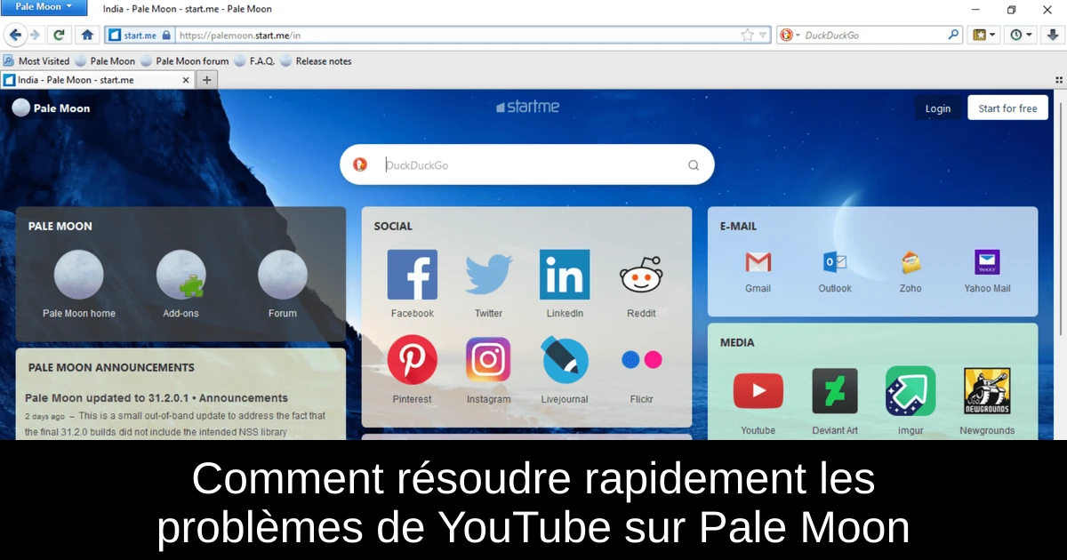 Comment résoudre rapidement les problèmes de YouTube sur Pale Moon