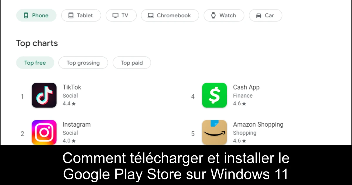 Comment télécharger et installer le Google Play Store sur Windows 11