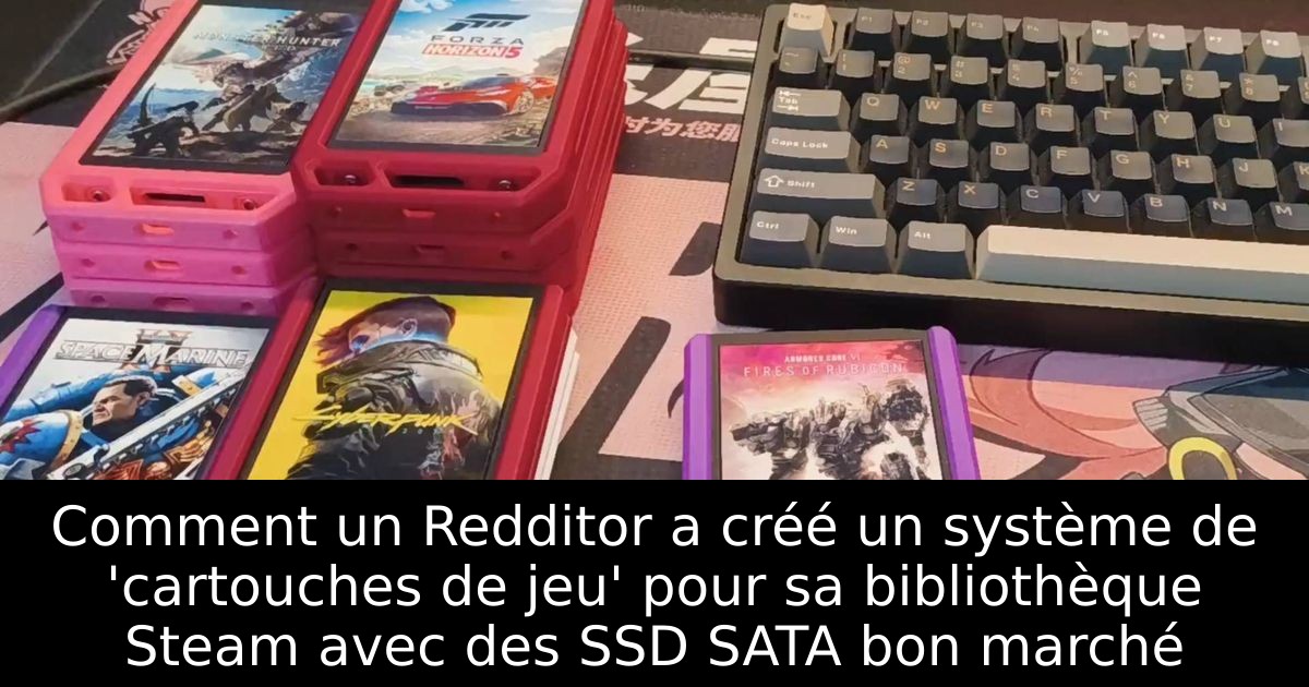 Comment un Redditor a créé un système de 'cartouches de jeu' pour sa bibliothèque Steam avec des SSD SATA bon marché