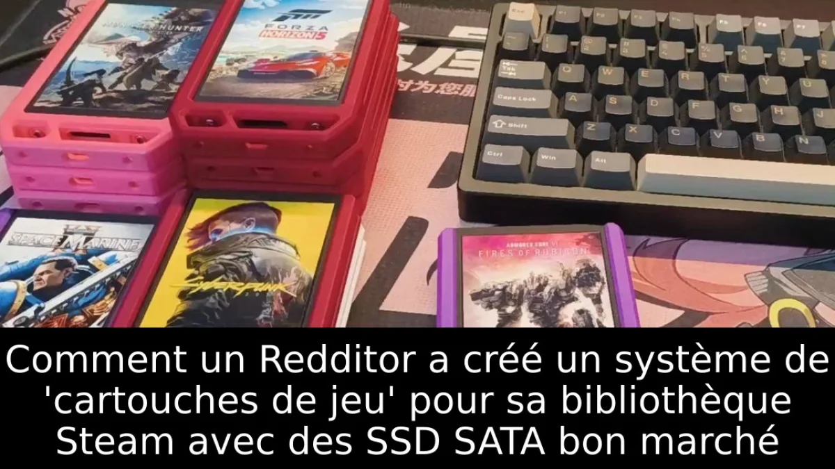 Comment un Redditor a créé un système de 'cartouches de jeu' pour sa bibliothèque Steam avec des SSD SATA bon marché