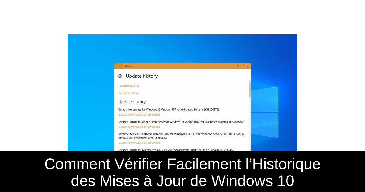 Comment Vérifier Facilement l’Historique des Mises à Jour de Windows 10
