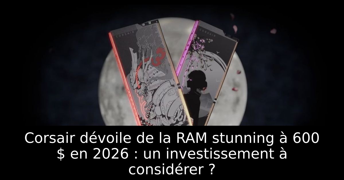 Corsair dévoile de la RAM stunning à 600 $ en 2026 : un investissement à considérer ?