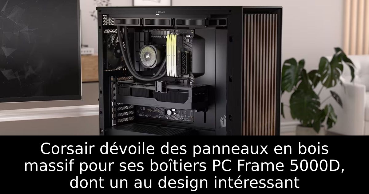 Corsair dévoile des panneaux en bois massif pour ses boîtiers PC Frame 5000D, dont un au design intéressant