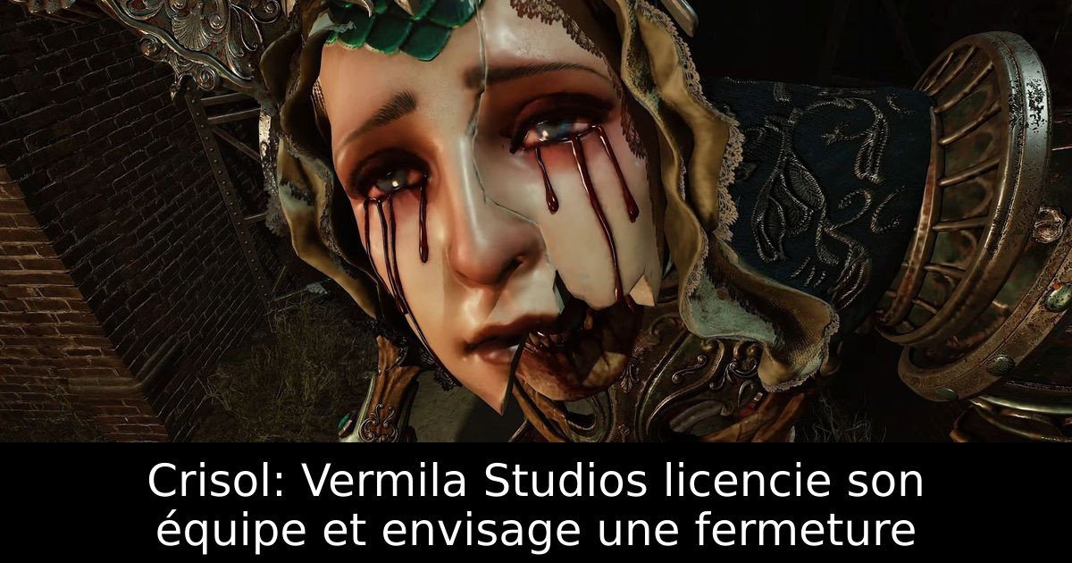 Crisol: Vermila Studios licencie son équipe et envisage une fermeture