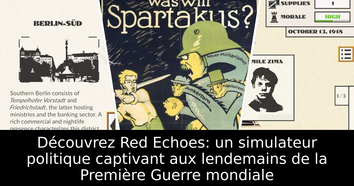Découvrez Red Echoes: un simulateur politique captivant aux lendemains de la Première Guerre mondiale